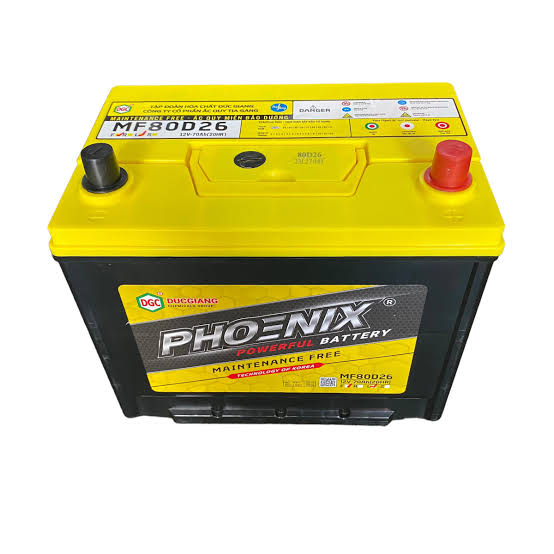Ắc quy khởi động Phoenix miễn bảo dưỡng MF 80D26 12V 70Ah